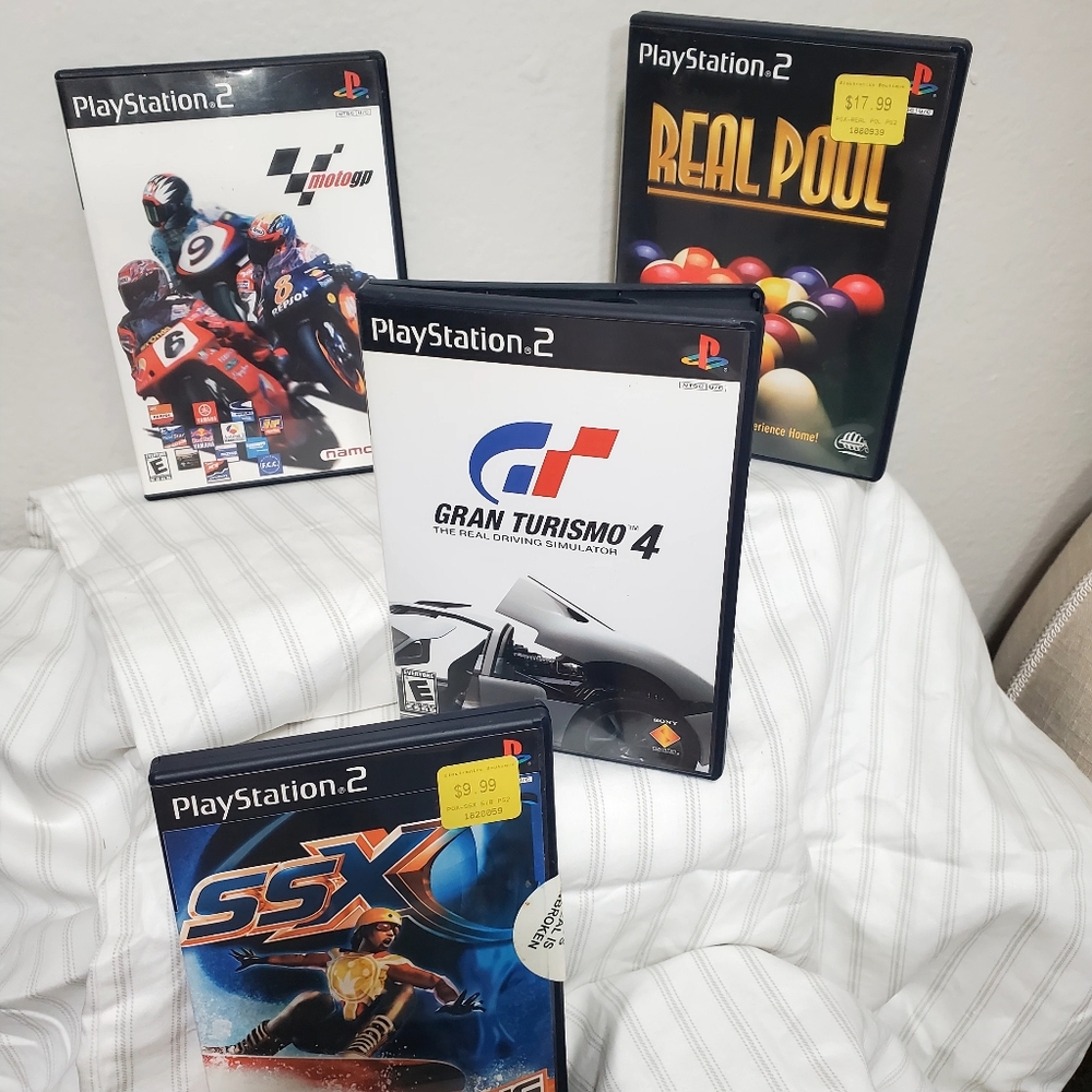 PS2: SSX. Real Pool. Moto GP. Gran Turismo 4.